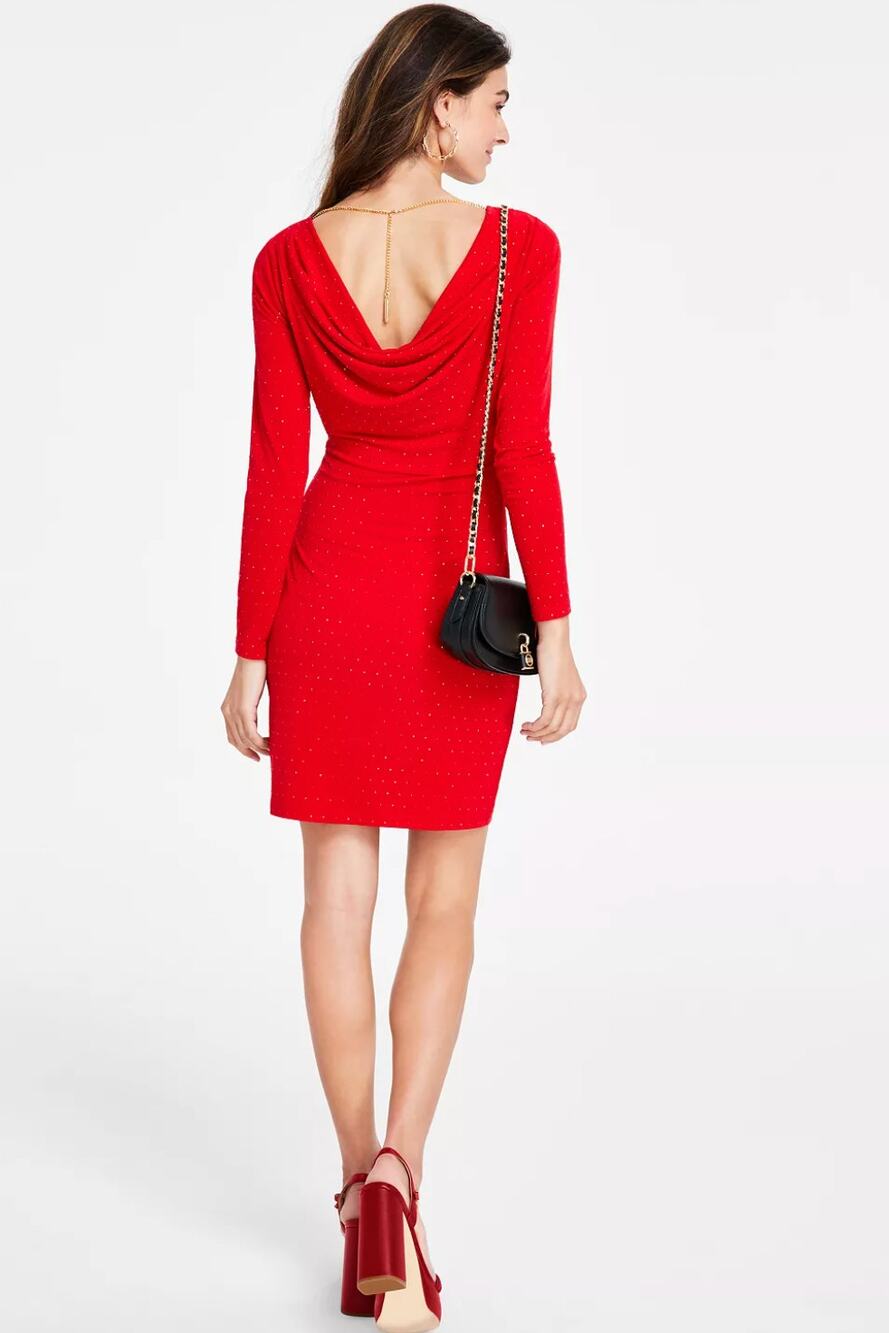 MICHAEL MICHAEL KORS Women's Studded Long-Sleeve Bodycon Dress